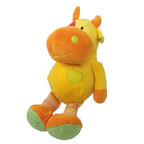 Beverly Hills Teddy Bear Company Cow Plush 24" Stuffed Animal Toy Yellow - Picture 3 of 11